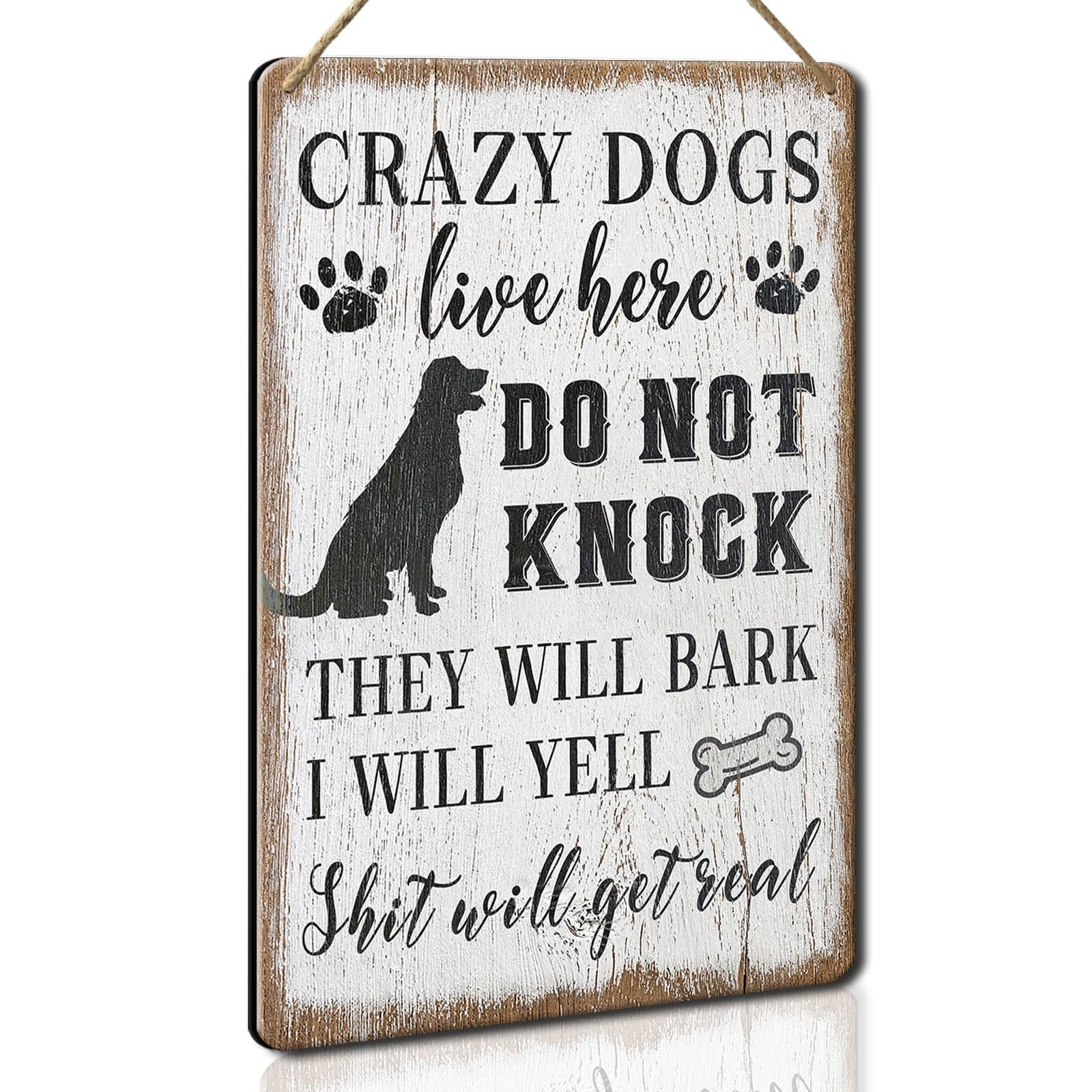 Amazon.com: tosles Wood Decorative Signage, DOGSlivehere, 12 x 8